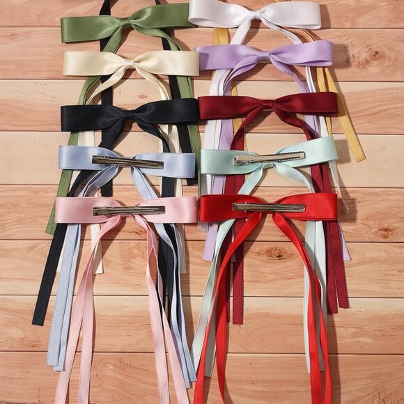 Hair Clips and Barrettes 12pcs Ribbon Tassel Accessories for Women - Picture 8 of 9